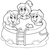 You can use these free printables for your children as an educational material. Three In A Pool Coloring Pages Surfnetkids