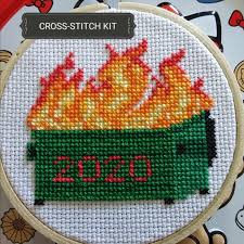 Thank you for your support! Dumpster Fire 2020 Diy Beginner Cross Stitch Kit Complete Etsy