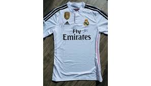 Check out the evolution of real madrid's soccer jerseys on football kit archive. Real Madrid 2014 15 Bbc Trio Signed Shirt Charitystars