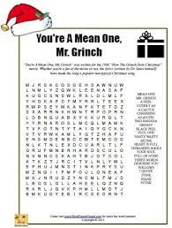 You Re A Mean One Mr Grinch Word Search Word Puzzle Hound Christmas Word Search Christmas Word Grinch Christmas
