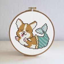 Counted cross stitch corgie free patterns pdf. Mermaid Corgi Cross Stitch Pattern Cross Stitch Pattern Etsy Cross Stitch Patterns Simple Cross Stitch Cross Stitch Tree