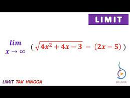 Rumus cepat mengerjakan limit tak hingga dapat diperoleh dari penurunan rumus yang secara umum. Limit Tak Hingga Bentuk Akar Kuadrat Matematika Sma Ma Belatik Youtube