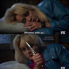 It's 1989, and at camp redwood, there's nobody here but us ghosts! Montana And Her Suspicious Nature Ahs1984 American Horror Story American Montana