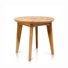 Ideal size to complement your patio conversation chairs, chaise lounges and sofa. Mid Century Teak Outdoor Round Side Table Impression Teak Patio Furniture Teak Outdoor Furniture Teak Garden Furniture