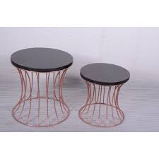 Bei uns findest du für jede. 2er Set Beistelltisch Tisch Set Rund 2 Grossen Vintage Retro Kupfer Look