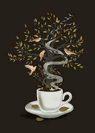 A Cup Of Dreams Poster By Dan Fajardo Displate In 2021 Coffee Illustration Art Prints Dream Art