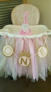 Tie the tutu onto the highchair and enjoy! Pink Gold High Chair Tutu Skirt Baby Birthday Party Girl 1st Birthday Decorations Baby Girl First Birthday