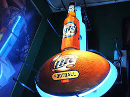 Neon Beer Sign Football Miller Lite Neon Beer Signs Beer Signs Miller Lite