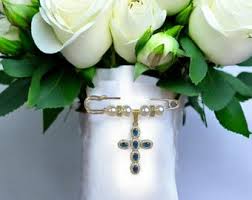 Something Blue Bridal Bouquet Pin LARGE