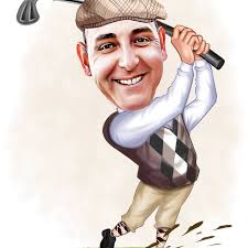 Personalisierte Golfer Cartoon Portrait, benutzerdefinierte Golfer  Karikatur Zeichnung vom Foto, lustige Golfer Karikatur, Geschenk für Golfer 