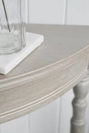White wash farmhouse table with benches rustic wooden gray white wash stock and creamy white base dining or kitcen table. Montauk Driftwood Grey Console Table With Shelf From The White Hallway Lighthouse