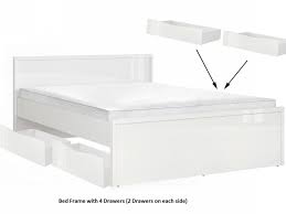 Buy online with free next day delivery available. Modern White Gloss Double Bed Frame 4 Under Bed Storage Drawers I Impact Furniture