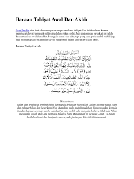 Savesave bacaan tahiyat awal dan akhir for later. Bacaan Tahiyat Awal