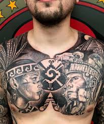With aztec tattoos for guys, you either go bug or go home as demonstrated with this chest piece. Exile Tattoo Solid Chest Piece By Juan Moya Aztec Facebook