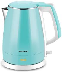 Meison Electric Kettle Bpa Free Double Wall Hot Water Boiler Heater 100 Food Grade Stainless In 2020 Electric Kettle Water Boiler Boiler Heater