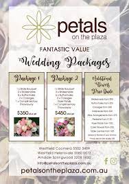 We offer complete wedding flower packages starting at only $100. Wedding Flowers Petals On The Plaza Brisbane Florist Gold Coast Flower Delivery Qld Buy Flowers Online