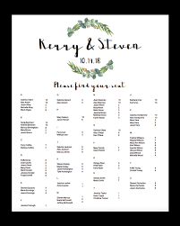 Green Alphabetical Seating Chart Templates Re1