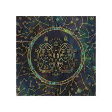 Gemini Zodiac Gold Abalone On Constellation Wood Wall Decor Zazzle Com In 2021 Constellation Wall Art Wood Wall Art Wood Wall