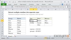 Excel Formula Extract Multiple Matches Into Separate Rows Exceljet