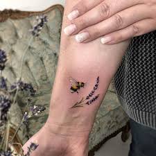 Moni Scharnagl On Instagram Small Bumble Bee And Lavender Bumblebee Bumblebeetattoo Savetheplanet La Bee Tattoo Elegant Tattoos Small Tattoos