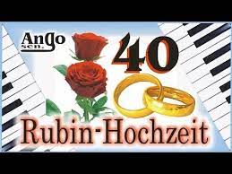 Hochzeitstag darf es da für das glückliche paar auch ein ganz besonderes geschenk sein. Rubin Hochzeit 40 Jahre Ehe Jubilaum Hochzeitslied Youtube Rubinhochzeit 40 Hochzeitstag 40 Jahre Ehe