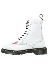 dr martens bentley ii lace up boots white heart red women