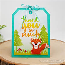 stampinup キツネのタグカード foxbuilderpunch thankyoucard カード 手作り カード 手作り