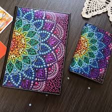 Passport Cover With Rainbow Mandala Bright Accessory Dot Etsy In 2021 Mandala Art Mandala Art Lesson Mandala Design Art