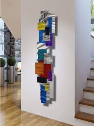 Beautiful Vertical Wall Art It S Really Colorful And The Square And Rectangle 3d Look Of The Pieces Modern Metal Wall Art Wall Sculpture Art Vertical Wall Art