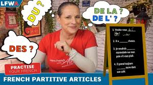 Practise Your French Partitive Articles Du De La De L Des French Lessons How To Speak French Teaching French