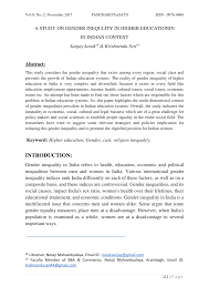 Pdf Gender Inequality In Higher Education In Indian Context