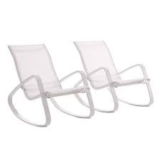 Traveler Rocking Lounge Chair Outdoor Patio Mesh Sling Set Of 2 In White White Walmart Com Outdoor Chairs Lounge Chair Outdoor Patio Lounge Chairs