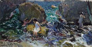 Niños bañándose entre rocas, Jávea | Joaquín Sorolla