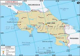 Accordingly the earth has different climatic zones resulting in different kinds tropical rainforests lie near the equator. Costa Rica Latitude And Longitude Map Latitude And Longitude Map Costa Rica Longitude