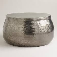 Cala Hammered Coffee Table Hammered Coffee Table Silver Coffee Table Drum Coffee Table