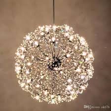 Dandelion Led Chandeliers European Creative K9 Crystal Dandelion Flowers Ball Pendant Lam Modern Crystal Chandelier Pendant Light Fixtures Small Pendant Lights