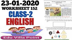 Also multiple choice questions based worksheets help students in learning in depth concepts while out of the. Class 2 English Worksheet 152 Worksheet 152 Class 2 23 Jan 2021 Edu Villa Point Youtube