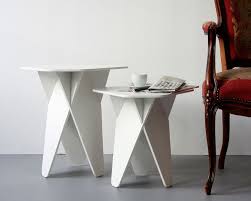 Andreas Kowalewski S Wedge Side Table Is A Genius Single Material Flatpack Design Side Table Diy Side Table Decor