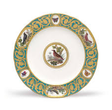 C1782 A Sevres Porcelain Turquoise Ground Orinthological Plate From A Service Made For The Comte D Artois Assiette Unie Circa 1782 P Sevres Porcelain Plates
