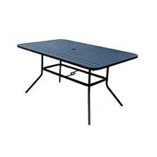 Garden Treasures Pelham Bay Rectangle Outdoor Dining Table 60 In W X 38 In L With Umbrella Hole Lowes Com Outdoor Dining Table Steel Dining Table Rectangle Dining Table