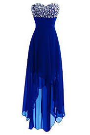 Dasior Women S Long Chiffon High Low Bridesmaid Prom Gown Cocktail Party Dress Us2 Royal Blue Chiffon Party Dress Strapless Party Dress High Low Party Dresses