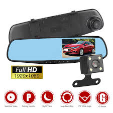 4 3 Mirror Dual Dash Cam For Cars 170 A 1080p Rear View Camera Tsv Waterproof Front Rear View Mirror Camera Backup Camera Motion Detection G Sensor Parking Monitor Night Visions 3 View Modes
