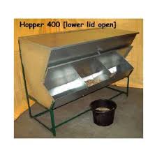 Horse Feed Hopper Bin Uses Fifo First In First Out Principle To Ensure Old Food Isn T Left In The Bottom Horse Farm Ideas Horse Feed Barn Plans