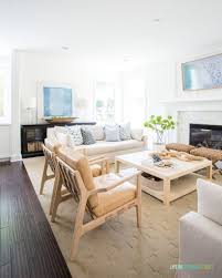 White faux belgian linen wrapped coffee table with brass feet. Traditional Coastal Coffee Tables Life On Virginia Street