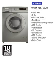 Colour / finishblack caviar, grey and white. Hyundai 7 Kg Front Loading Washing Machine Hywm Flo7 Alm Air Conditioner Home Appliances Sales Service