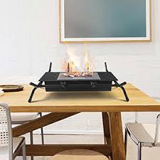 Shop our environmentally friendly ethanol fire pits for your entertaining area. Amazon Com Tabletop Fire Pit Table Top Fireplace With Grates Ventless Indoor Outdoor Fire Pit Tabletop Portable Fire Bowl Pot Bio Ethanol Fireplace In Black Black Wrought Iron Fireplace Log Grates Home
