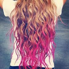 Curly Hair Pink Dip Dye Hair Styles Dip Dye Hair Temporary Hair Color