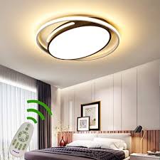 Mit dimmbaren lampen kann man das licht im schlafzimmer individuell einstellen. Led 50w Modern Deckenleuchte Dimmbar Wohnzimmer Schlafzimmer Lampen Ring Deckenlampe Fernbedienung Oval Design Acryl Schirm Metall Kronleuchter Fur Esszimmer Bad Kuchen Deko Decke Leuchten O50 H5cm Amazon De Beleuchtung