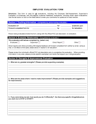 46 Employee Evaluation Forms Performance Review Examples