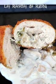 Escalope De Poulet Panee Farcie Au Fromage Et Creme Au Champignon Escalope Poulet Pane Escalope De Poulet Poulet Pane